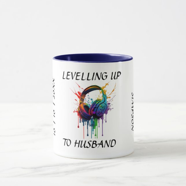 Nivå upp till Make Nyligen täckt Groom Gift Mugg (Center)