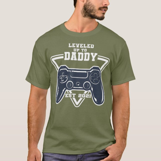 Nivå upp till pappa 2021 Snart till Pappa T Shirt (Framsida)