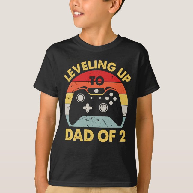 Nivå upp till pappa 2 t shirt (Framsida)