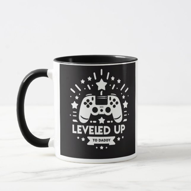 Nivå upp till pappa Mugg | First Fars dag Gift (Vänster)
