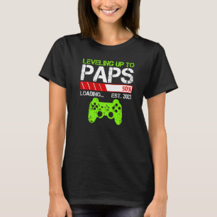 Nivå upp till Paps Est 2023 New Pappa Gamer i mana T Shirt