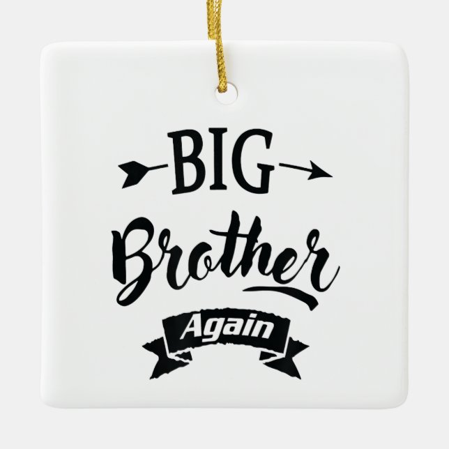 Nivå upp till storebror igen 2022 Gravid Julgransprydnad Keramik (Framsida)