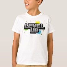 Nivå upp! Video Pixel Art Birthday T-Shirt