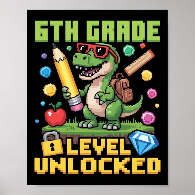 Nivå Upplåst 6:e Klass Dinosaurie Ck Till Skolan S Poster (Framsidan)