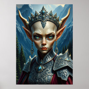 Nivalis Mountain Elf Drottning - Mörk Fantasy Vägg Poster