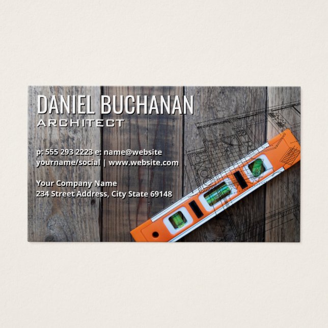 Niveler | Blåavtryck Visitkort (Framsidan)