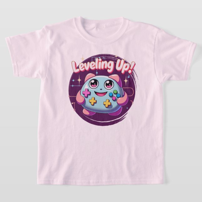 Niveling! Cute Gaming Controller Kawaii Tee (Laydown)