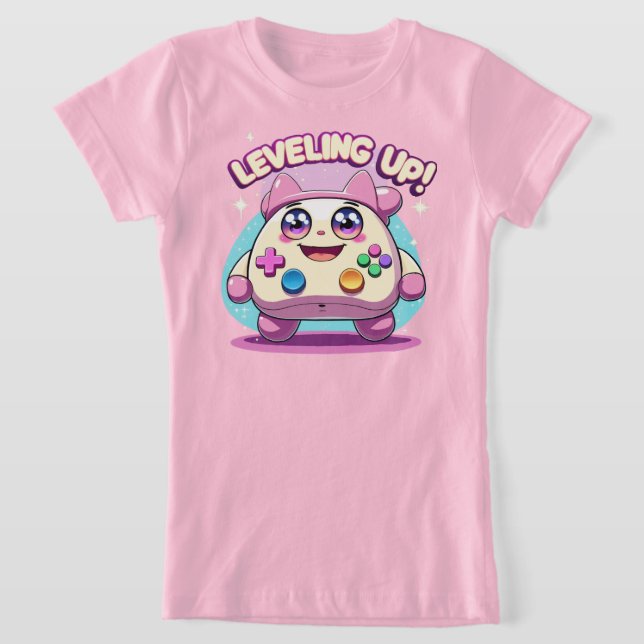 Niveling! Cute Gaming Controller Kawaii Tee (Laydown)