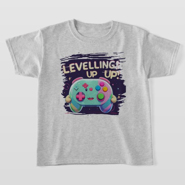 Niveling! Cute Gaming Controller Kawaii Tee (Laydown)