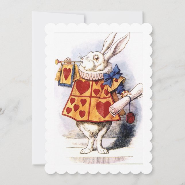 Nivens McTwisp the Rabbit Alice i Wonderland Inbjudningar (Framsida)