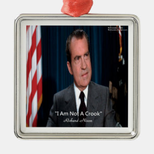 Nixon & Inte en Bluff Citat Julgransprydnad Metall