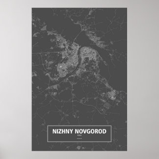 Nizhny Novgorod, Ryssland (vit på svart) Poster