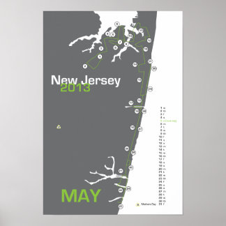 NJ Marathon Karta Poster