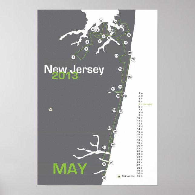 NJ Marathon Karta Poster (Framsidan)