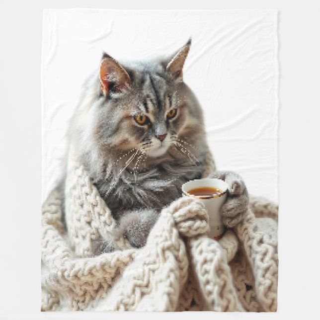 Njoy Cat Winter Tea Fleecefilt (Framsidan)