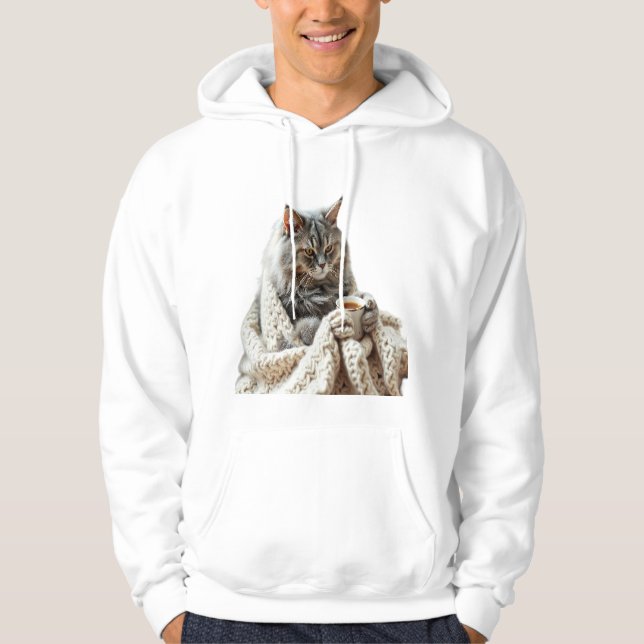 Njoy Cat Winter Tea Hoodie (Framsida)