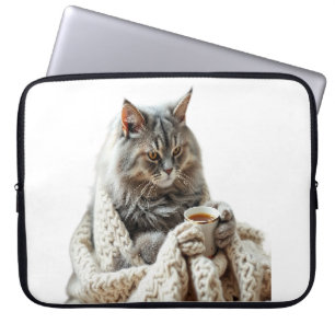 Njoy Cat Winter Tea Laptop Fodral