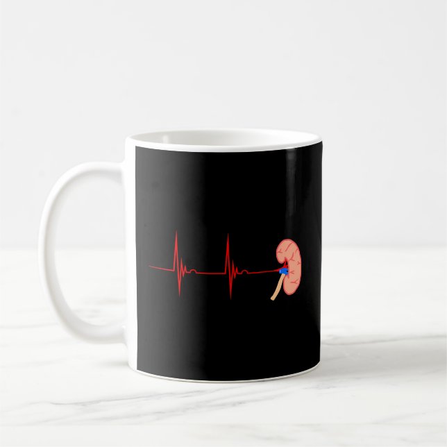 Njurar Dialys Nurse Heartslag Ekg Pulse Ne Ne Kaffemugg (Vänster)