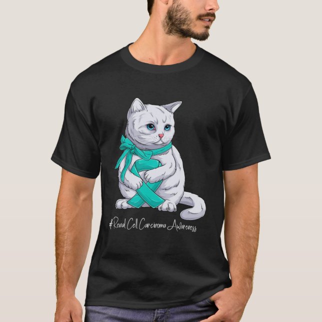 Njurcellscancer Medvetenhet Månad Teal Band C T Shirt (Framsida)