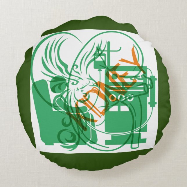 Njurdialys Rund Kudde (Baksidan)