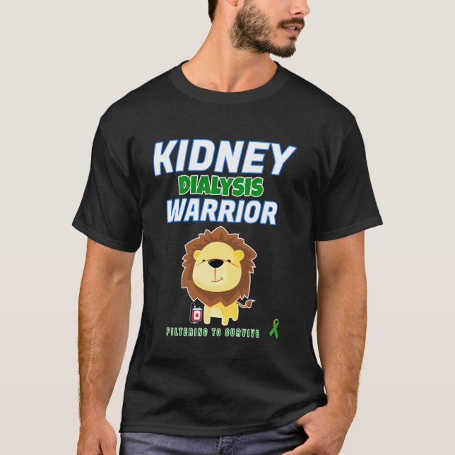 Njurdialys Warrior Hemodialysis Patient Anima T Shirt (Framsida)