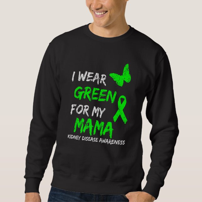 Njursjukdom I Bära Grönt för min Mamma Lång Ärmad Tröja (Framsida)