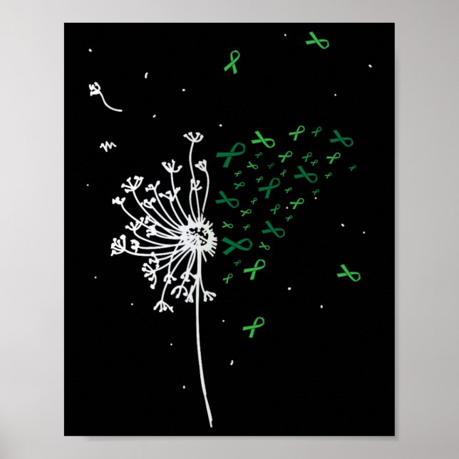 Njursjukdom Mental Health Ribbon Scoliosis Gift Poster (Framsidan)