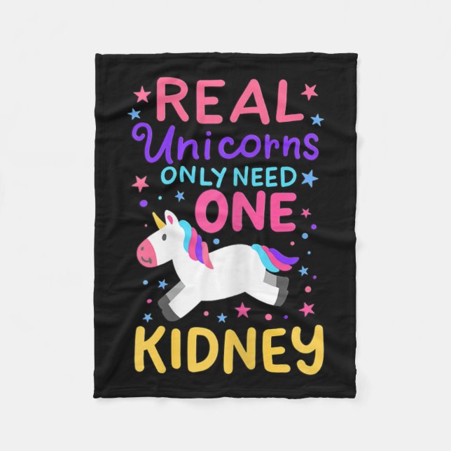 Njurtransplantation Renal kirurgi Cute Unicorn för Fleecefilt (Framsidan)