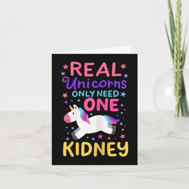 Njurtransplantation Renal kirurgi Cute Unicorn för Kort (Framsida)