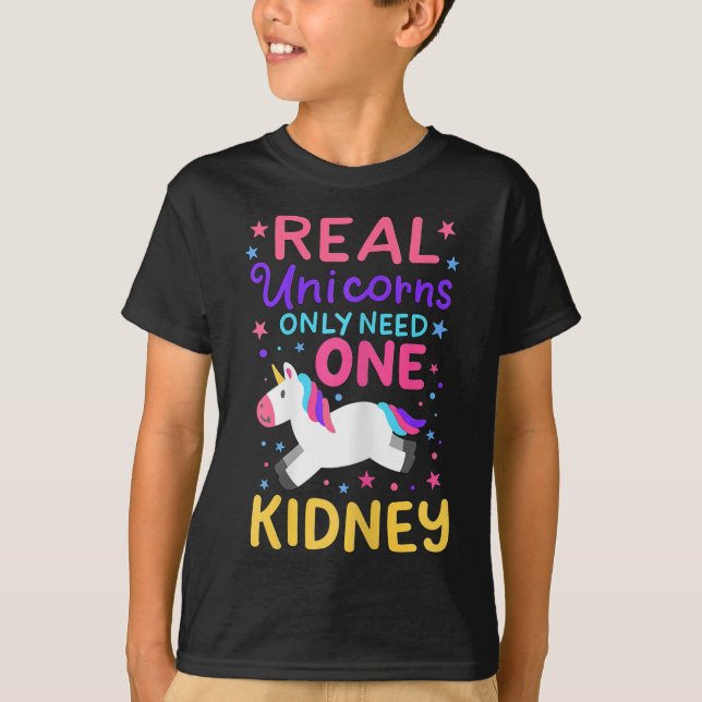 Njurtransplantation Renal kirurgi Cute Unicorn för T Shirt (Framsida)