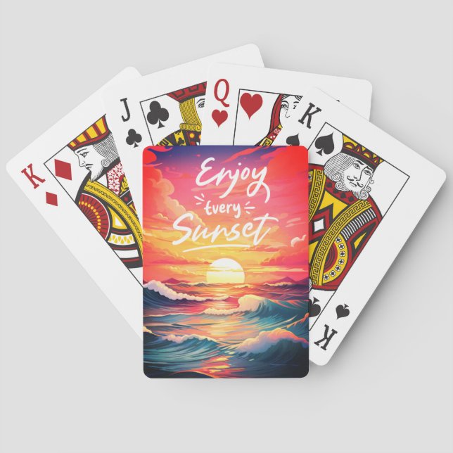 Njut av alla uppspelningskort för solnedgång casinokort (Baksidan)