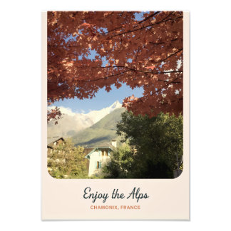 Njut av Alperna - Chamonix Frankrike Botaniska Lan Fototryck