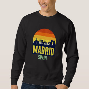 Njut av Bära Coola Madrid Spain Skyline Graphic 1 Lång Ärmad Tröja