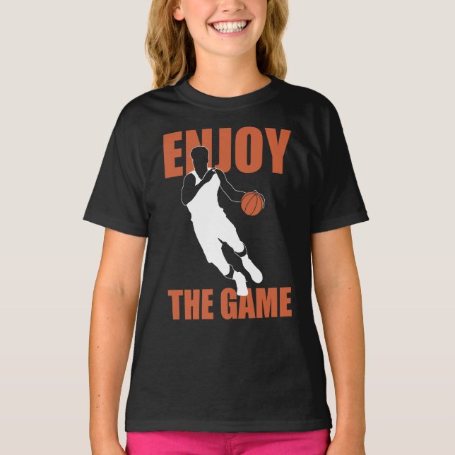 Njut av basketbollspelaren t shirt (Framsida)