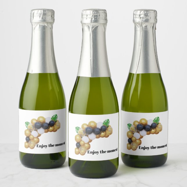 Njut av Champagne-etikett för ögonblicket (Flaskor)