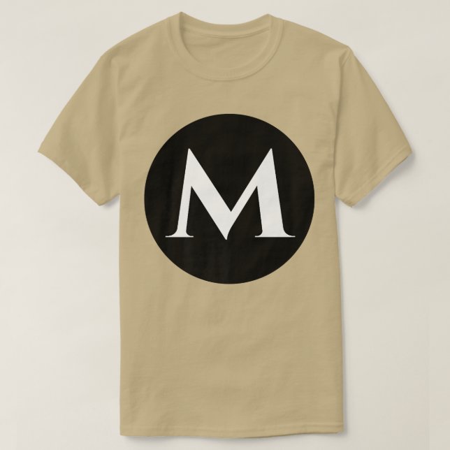 Njut av Coola M Alphabet Cute Initial Monogram Bre T Shirt (Design framsida)