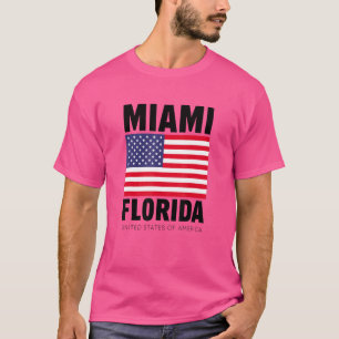 Njut av Coola Miami Florida med USA flagga Illustr T Shirt