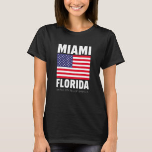 Njut av Coola Miami Florida med USA flagga Illustr T Shirt