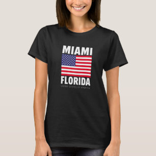 Njut av Coola Miami Florida med USA flagga Illustr T Shirt