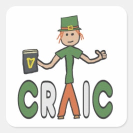 Njut av Craic Fyrkantigt Klistermärke
