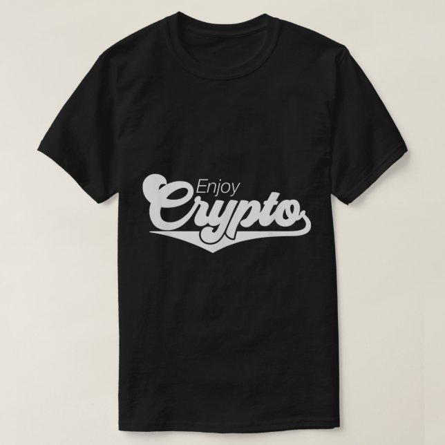 Njut av Crypto Minimalistisk Design T Shirt (Design framsida)