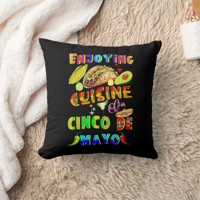 Njut av Cuisineet på Cinco de Mayo Kudde (Filt)