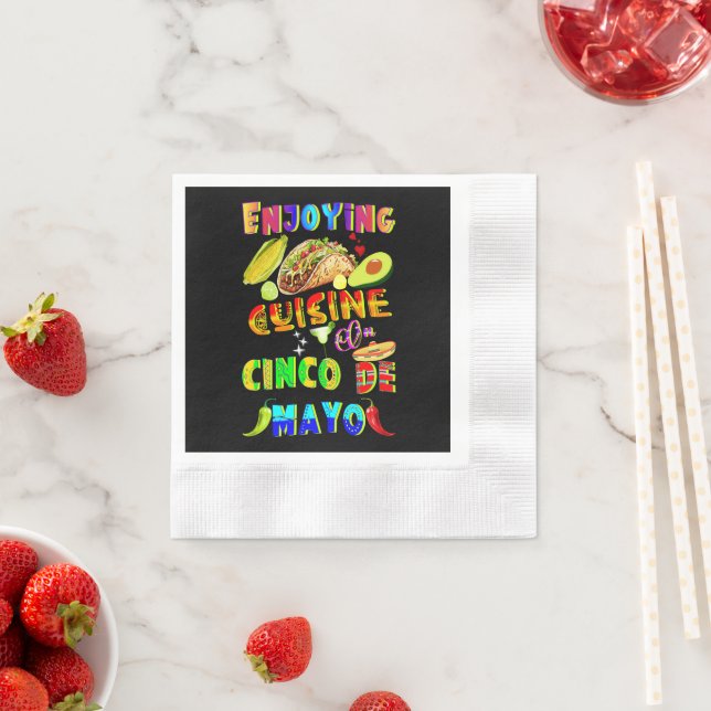 Njut av Cuisineet på Cinco de Mayo Pappersservett (Insitu)