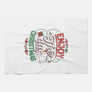 Njut Av Dagen Jul Tomte Present Kökshandduk