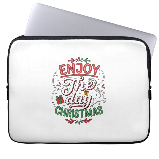 Njut av dagen Julren Present Laptop Fodral (Framsidan)
