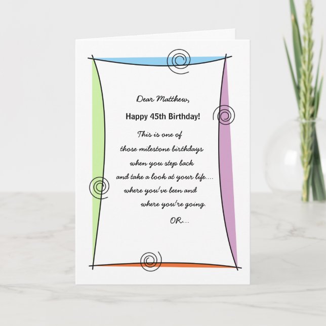 Njut av den 45:e födelsedagen kort (Framsida)