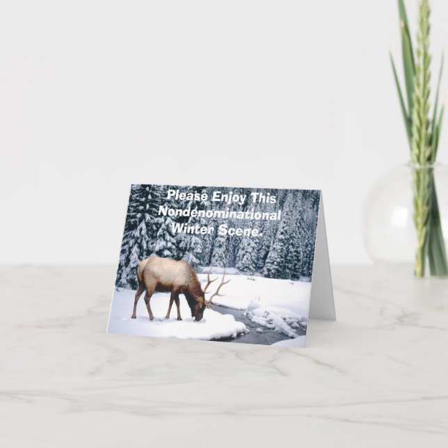 Njut av den här icke-konfessionella vinterscenen. kort (Framsida)