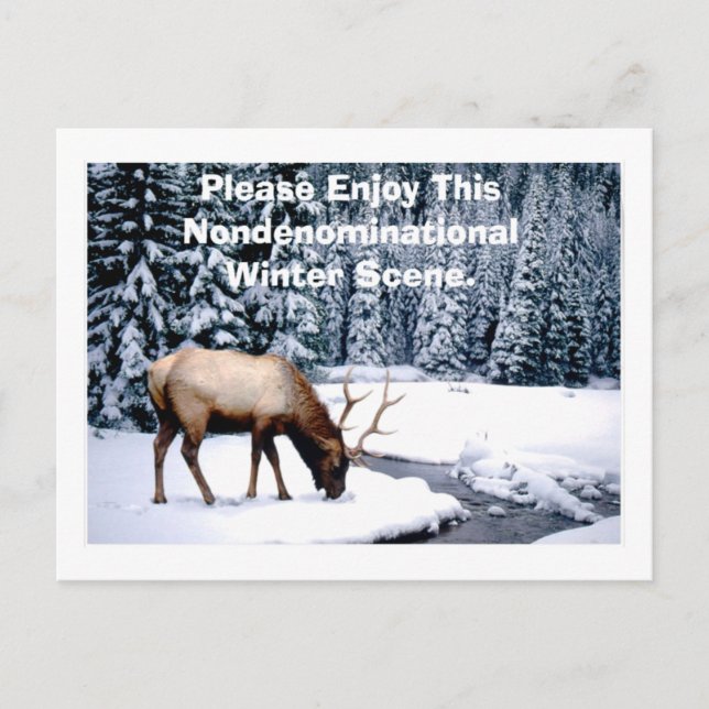 Njut av den här icke-konfessionella vinterscenen. vykort (Framsida)