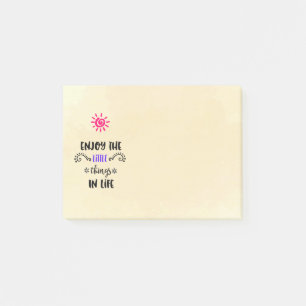 Njut av den lilla Saken i livets typografi Post-it Block