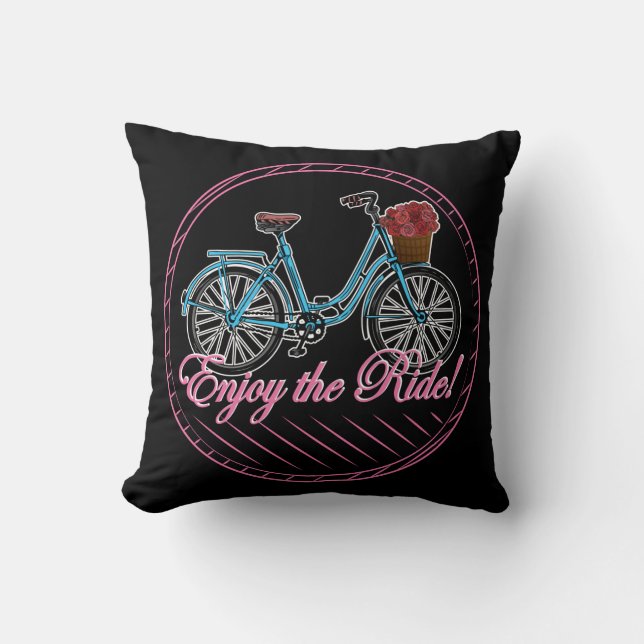 Njut av den trippelcykliska tuggan kudde (Framsida)